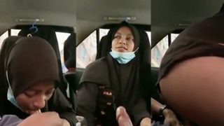 Sexy Hijabi Girl Giving Blowjob Dick Fucking Inside Car Show